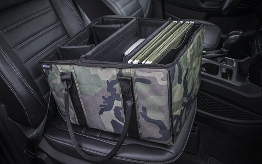 AutoExec Car Organizing Accessory File Tote in Green Camouflage