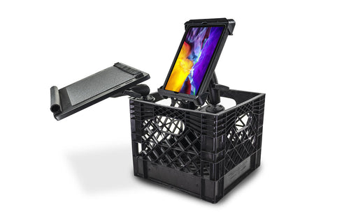 AutoExec Milkcrate w Laptop Tray Tablet Mount for Car Desk Station in Black