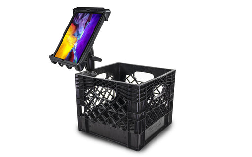 AutoExec Milkcrate w Tablet Mount for Car Storage and Organizer in Black