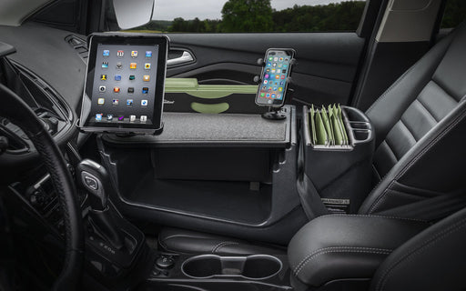 AutoExec Efficiency FileMaster Car Desk w Phone Mount Tablet Mount in Black
