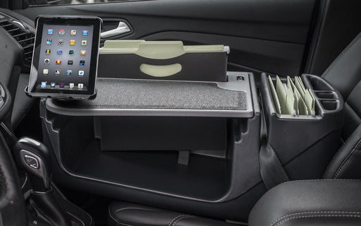 AutoExec Efficiency FileMaster Car Desk w Power Inverter Tablet Mount in Grey