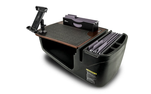 AutoExec Efficiency FileMaster Car Desk w Power Inverter Tablet Mount in Mahogany