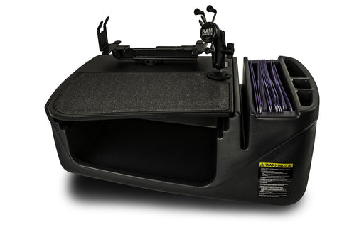 AutoExec Efficiency GripMaster Car Desk w Printer Stand Phone Mount in Black