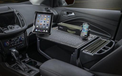 AutoExec Efficiency FileMaster Car Desk w Phone Mount Tablet Mount in RealTree Edge Camouflage
