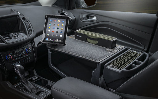 AutoExec Efficiency FileMaster Car Desk w Power Inverter Tablet Mount in RealTree Edge Camouflage