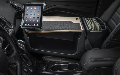 AutoExec Efficiency GripMaster Car Desk w Tablet Mount in Birch