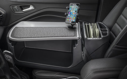 AutoExec Efficiency GripMaster Car Desk w Power Inverter Phone Mount in Grey