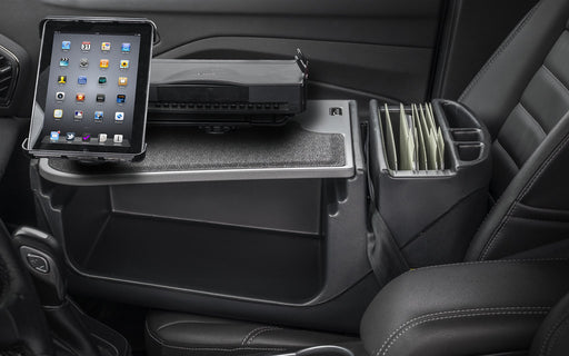 AutoExec Efficiency GripMaster Car Desk w Printer Stand Tablet Mount in Grey