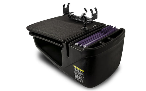 AutoExec GripMaster Car Desk w Power Inverter Phone Mount Printer Stand in Black