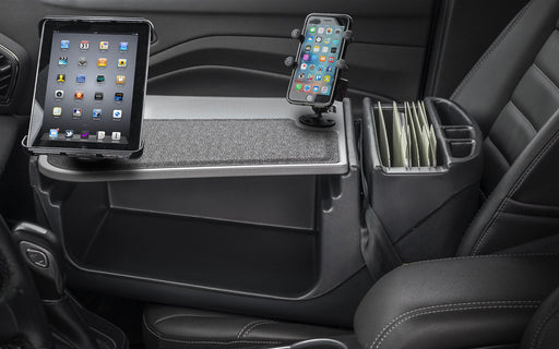 AutoExec Efficiency GripMaster Car Desk w Tablet Mount Phone Mount in Grey