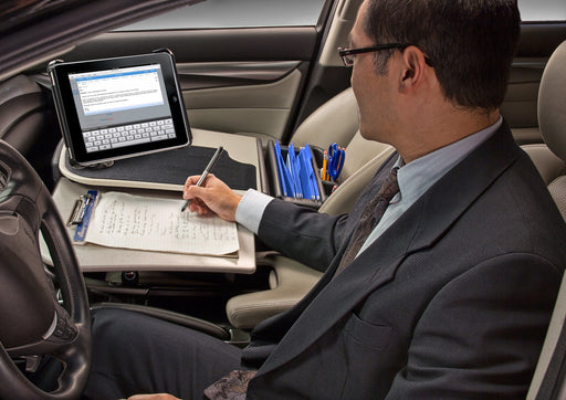 AutoExec GripMaster Car Desk w Tablet Mount in Grey