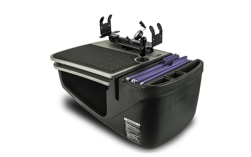 AutoExec GripMaster Car Desk w Power Inverter Phone Mount Printer Stand in Grey