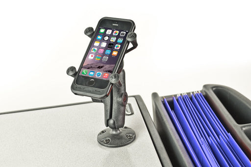 AutoExec GripMaster Car Desk w Phone Mount in Grey