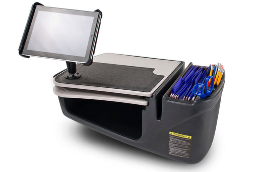 AutoExec GripMaster Car Desk w Power Inverter Tablet Mount in Grey