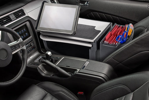 AutoExec GripMaster Car Desk w Power Inverter Tablet Mount in Grey