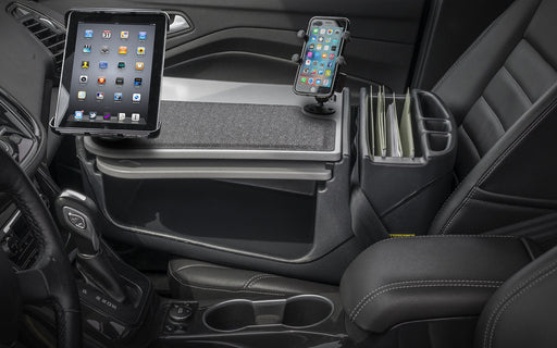 AutoExec GripMaster Car Desk w Phone Mount Tablet Mount in Grey
