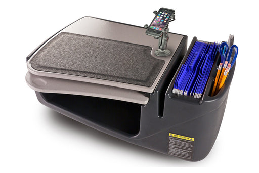 AutoExec GripMaster Car Desk w Power Inverter Phone Mount in Grey