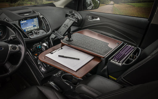 AutoExec GripMaster Car Desk w Tablet Mount in Mahogany