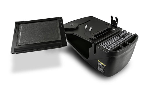 AutoExec Reach Desk Front Seat Car Desk w Power Inverter Printer Stand in Black