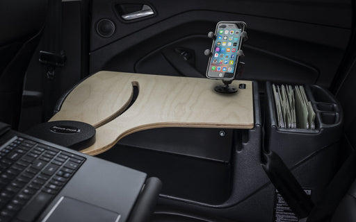AutoExec Reach Desk Back Seat Car Desk w Phone Mount in Birch