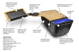 AutoExec Reach Desk Back Seat Car Desk w Printer Stand Tablet Mount in Birch