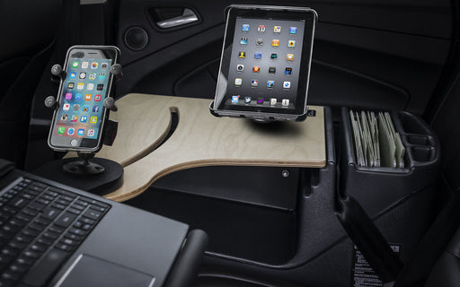 AutoExec Reach Desk Back Seat Car Desk w Phone Mount Tablet Mount in Birch