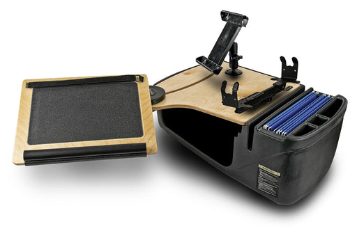 AutoExec Reach Desk Back Seat Car Desk w Power Inverter Tablet Mount Printer Stand in Birch