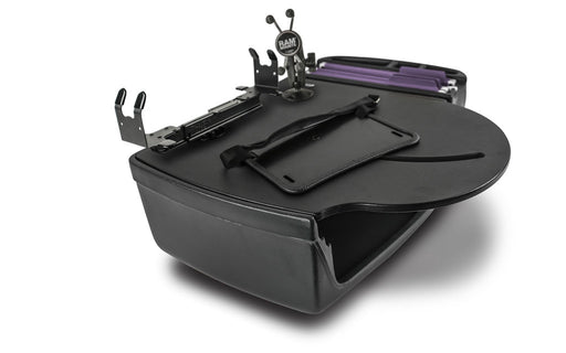 AutoExec RoadMaster Car Desk w Power Inverter Phone Mount Printer Stand in Black