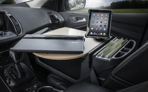 AutoExec RoadMaster Car Desk w Power Inverter Tablet Mount in Birch