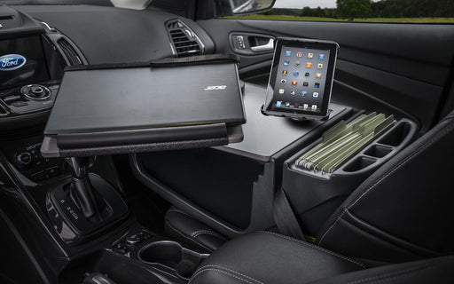 AutoExec Reach Desk Front Seat Car Desk w Tablet Mount in Grey