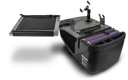 AutoExec Reach Desk Front Seat Car Desk w Power Inverter Printer Stand Phone Mount in Grey