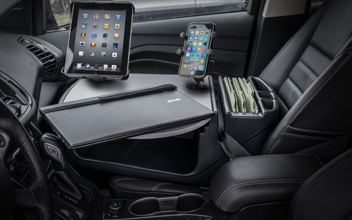 AutoExec RoadMaster Car Desk w Phone Mount Tablet Mount in Grey