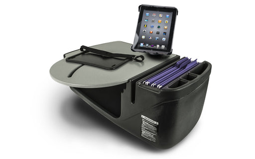 AutoExec RoadMaster Car Desk w Power Inverter Tablet Mount in Grey