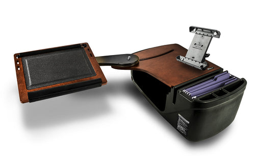 AutoExec Reach Desk Back Seat Car Desk w Power Inverter Tablet Mount in Mahogany
