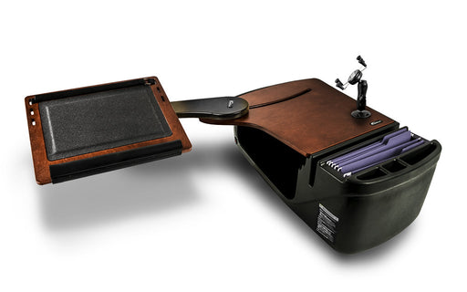 AutoExec Reach Desk Back Seat Car Desk w Power Inverter Phone Mount in Mahogany