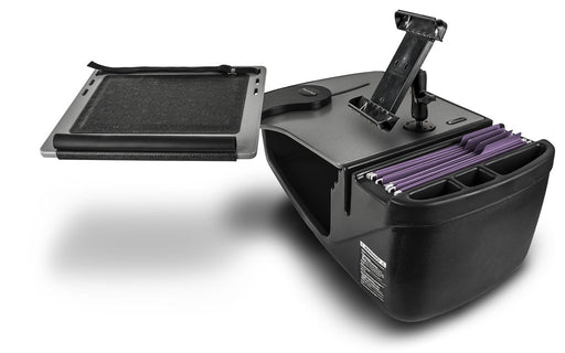 AutoExec Reach Desk Front Seat Car Desk w Power Inverter Tablet Mount in Grey