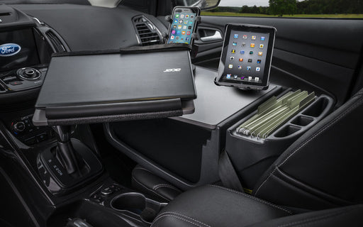 AutoExec Reach Desk Front Seat Car Desk w Phone Mount Tablet Mount in Grey