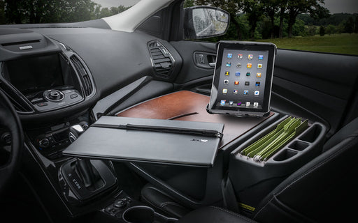 AutoExec RoadMaster Car Desk w Tablet Mount in Mahogany