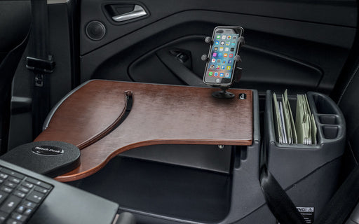 AutoExec Reach Desk Back Seat Car Desk w Phone Mount in Mahogany