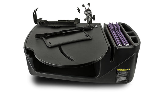 AutoExec RoadMaster Car Desk w Phone Mount Printer Stand in Black