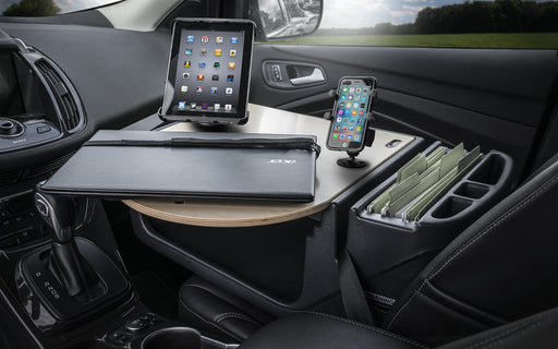 AutoExec RoadMaster Car Desk w Phone Mount Tablet Mount in Birch