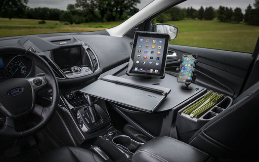 AutoExec RoadMaster Car Desk w Power Inverter Phone Mount Tablet Mount in Black