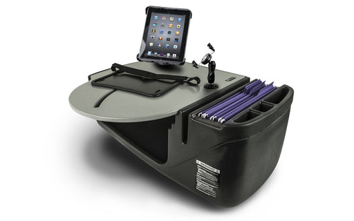 AutoExec RoadMaster Car Desk w Power Inverter Phone Mount Tablet Mount in Grey