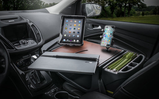 AutoExec RoadMaster Car Desk w Phone Mount Tablet Mount in Mahogany