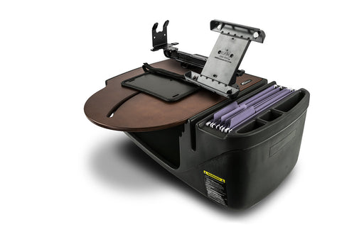 AutoExec RoadMaster Car Desk w Printer Stand Tablet Mount in Mahogany