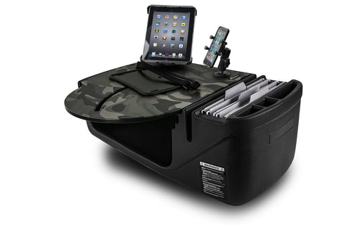 AutoExec RoadMaster Car Desk w Power Inverter Phone Mount Tablet Mount in Green Camouflage