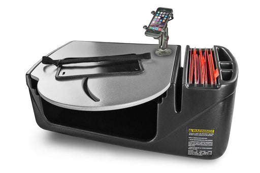 AutoExec RoadMaster Car Desk w Power Inverter Phone Mount in Grey