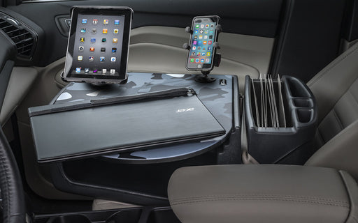AutoExec RoadMaster Car Desk w Power Inverter Phone Mount Tablet Mount in Urban Camouflage