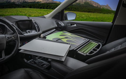 AutoExec RoadMaster Car Desk in Candy Apple Green Flames