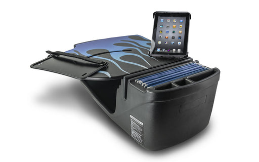 AutoExec RoadMaster Car Desk w Tablet Mount in Blue Steel Flames